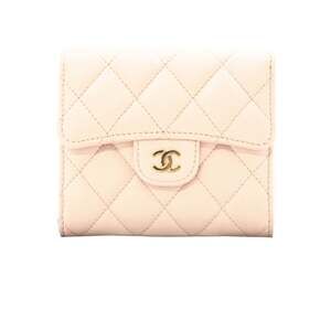 CHANEL Pink Leather Wallet